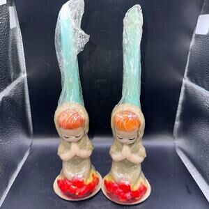 NOS Vintage Gurley Candle Company Christmas Candle GIRL PRAYING Kneeling USA